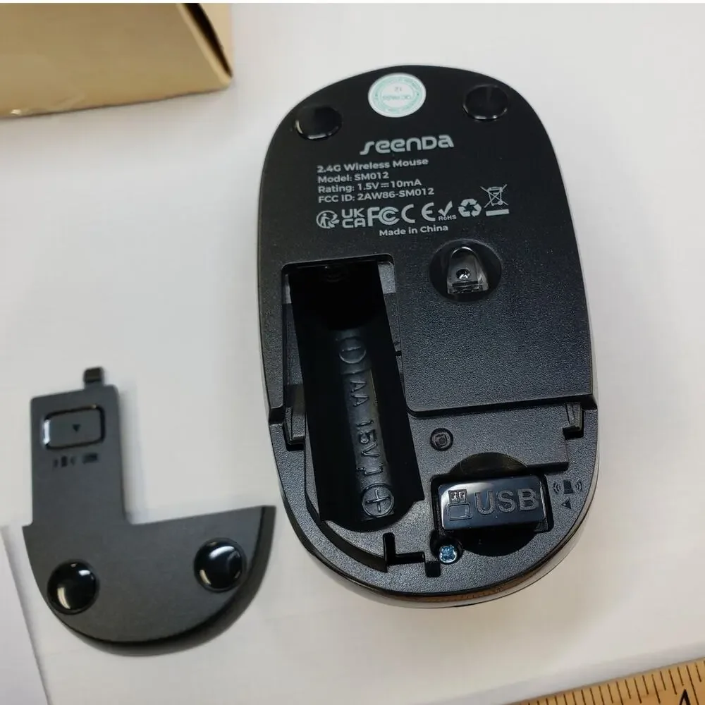 Seenda Wireless Mouse 2.4G Silent Mouse with USB Receiver, Portable. Black